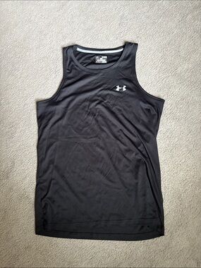 Under Armour Black Men’s Athletic Tank Top with White Logo